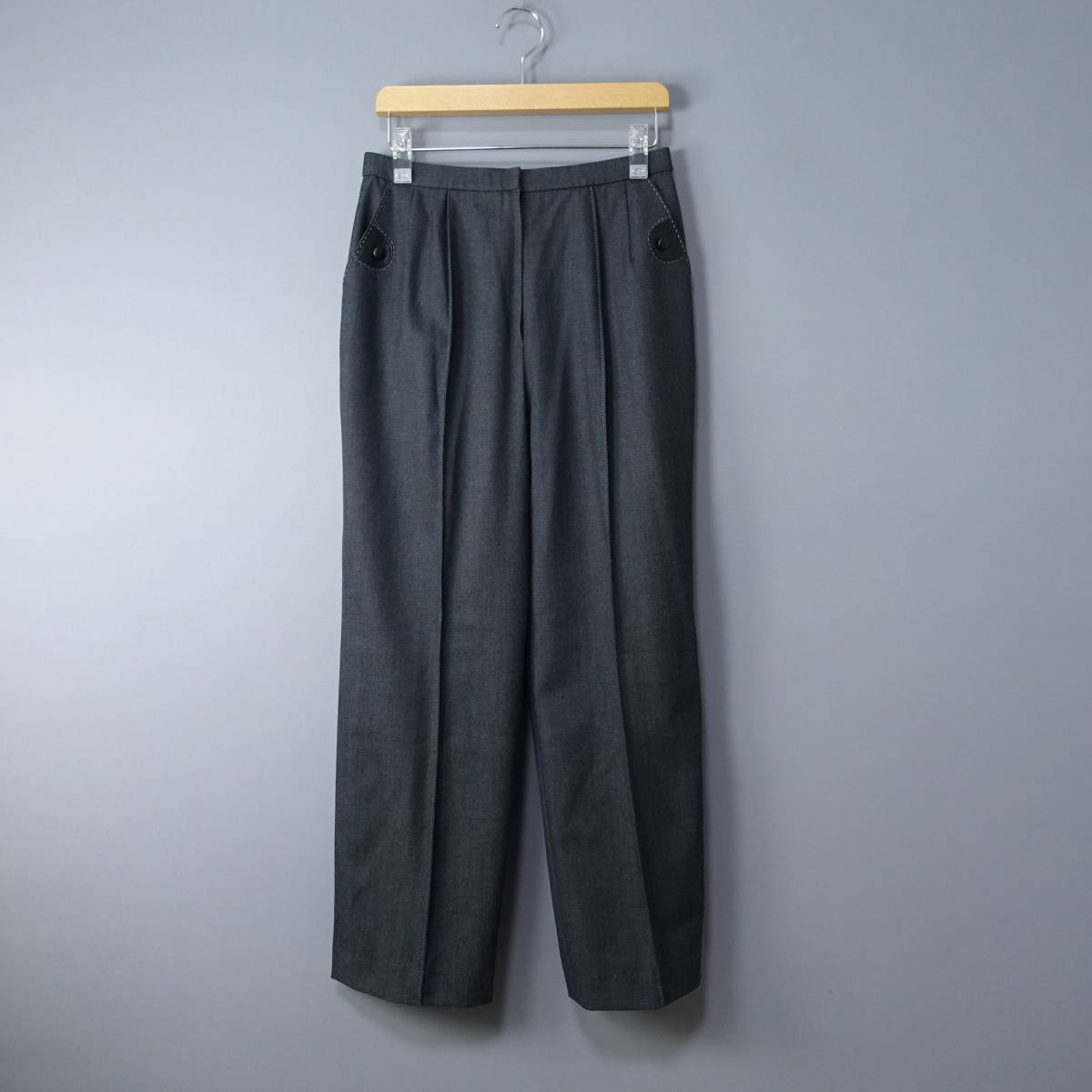 Leilian/レリアン/11/ウール混/ウエストゴムスラックス/ダークグレー/パンツ/レディース拍卖
