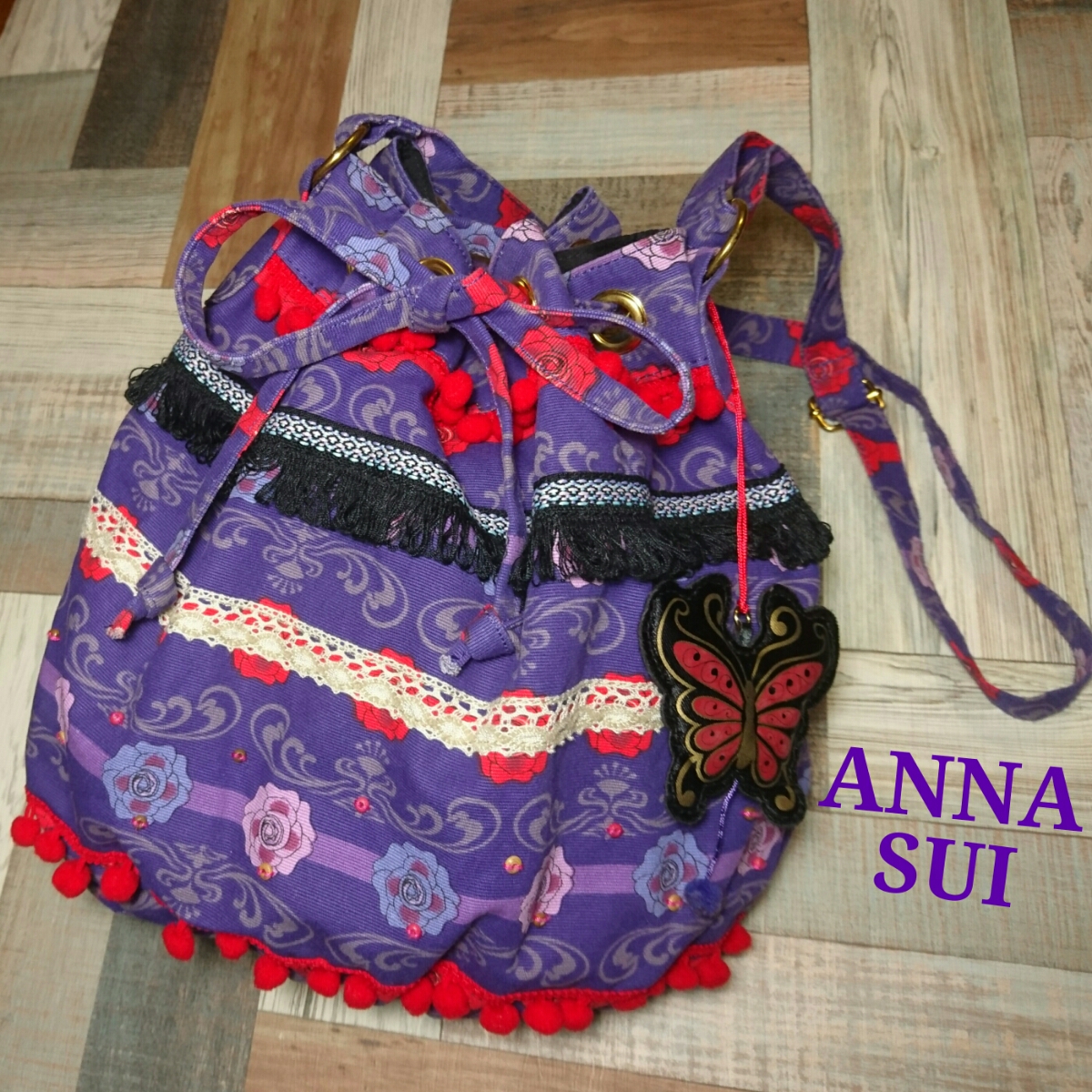 ANNA SUI アナスイ 巾着 ショルダーバッグ 中古品 AB166 拍卖