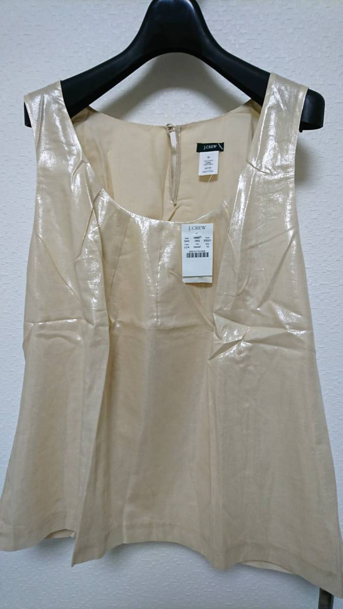 ☆全国送料無料☆激安☆新品タグつきJ.CREWジェイクルー☆ノースリーブブラウス上品な光沢 レディースLサイズ拍卖
