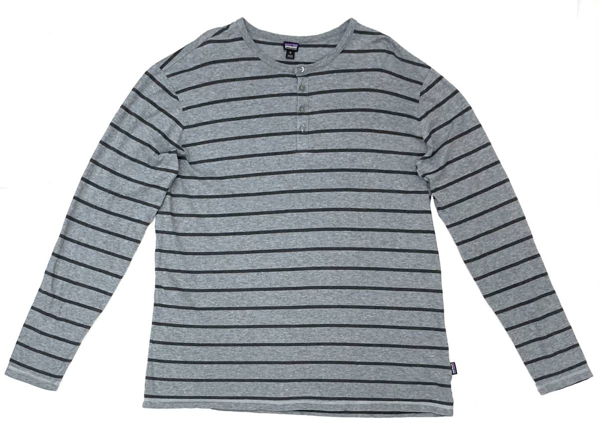 2015年製 patagonia パタゴニア ロングスリーブ デイリー ヘンリー ヘンリーネック ボーダー グレー黒 M 拍卖
