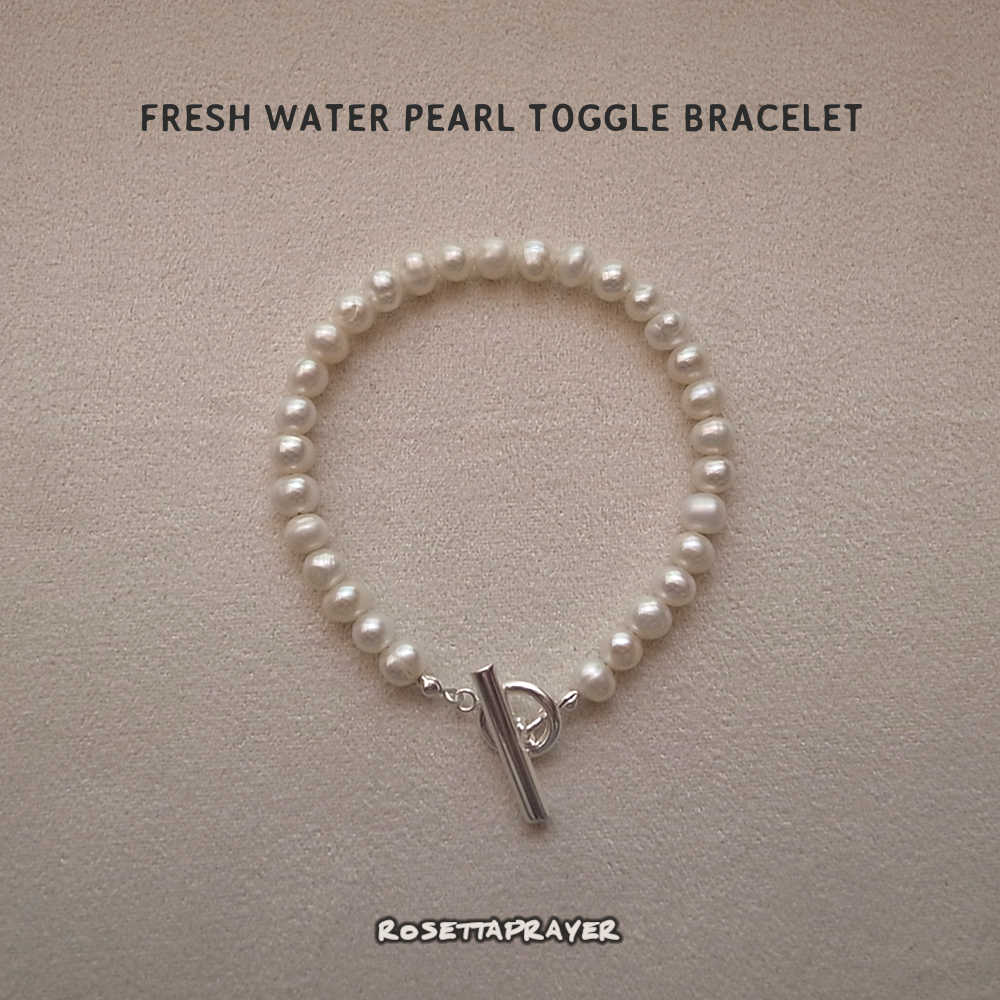 FRESH WATER PEARL TOGGLE BRACELET/ロゼッタプレア 淡水パール トグルブレスレット拍卖