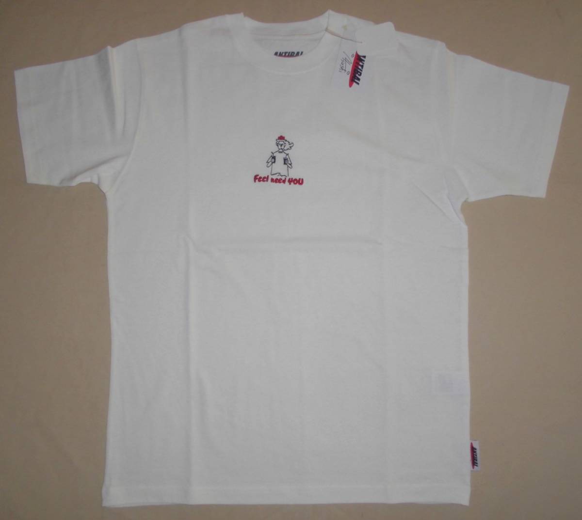 ANTIBAL×TAKEUCHI ATSUSHIコラボ 刺繍Tシャツ ドリンク ホワイトLゆうパケット便で送料無料!拍卖