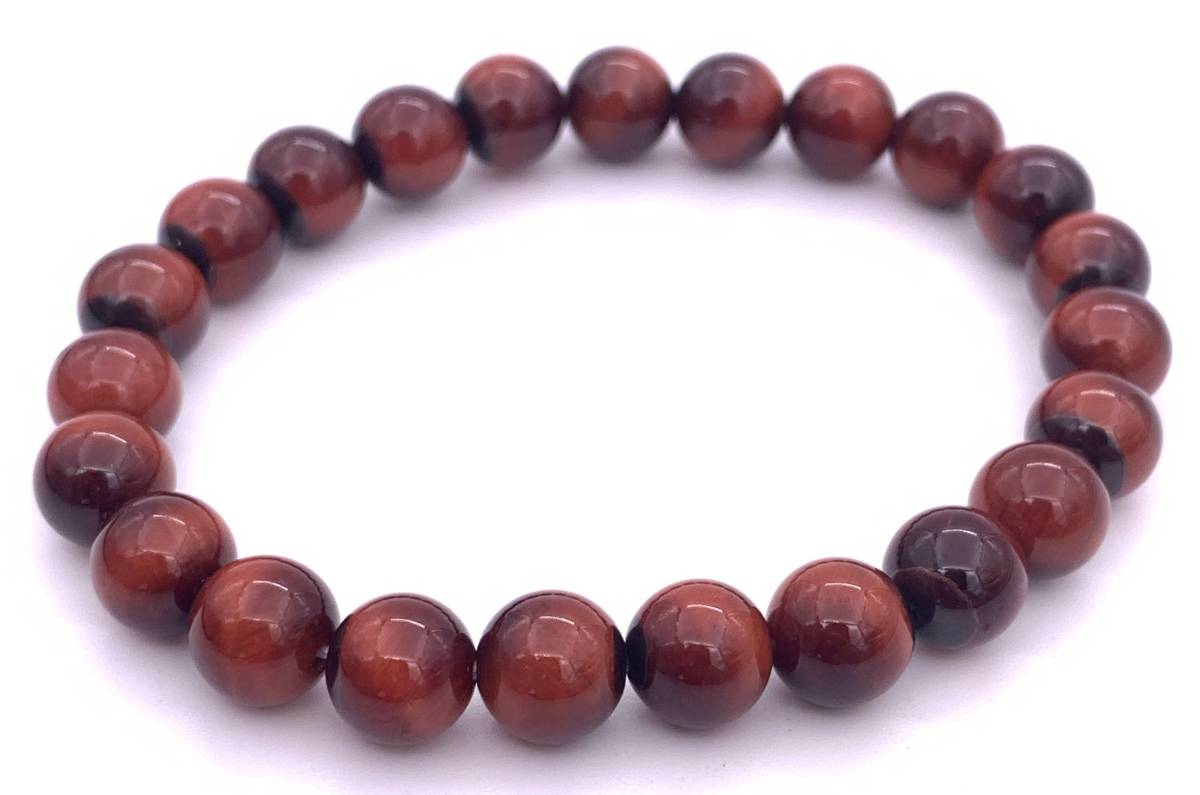 天然石レッドタイガーアイAAA8mm玉のブレスレット拍卖