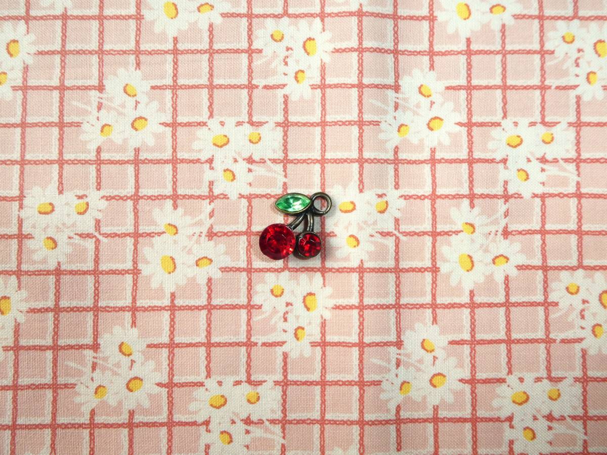 即決★USAレトロ30’sフラワー格子生成りオレンジ★復刻花MARCUS AuntGraceマーガレット拍卖