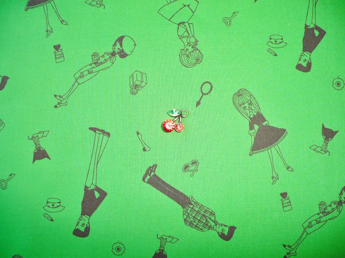 即決★レア内藤ルネ ボーイ&ガールグリーン★レア昭和レトロ宇山ネコ緑拍卖