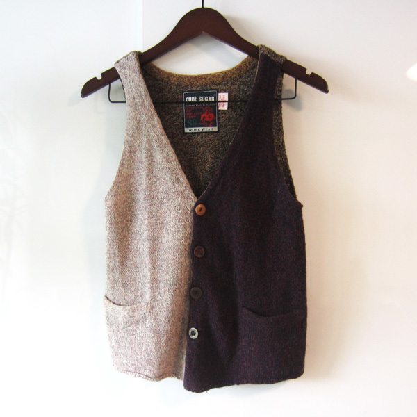キューブシュガー CUBE SUGAR 切り替えベスト ジレ Mサイズ拍卖