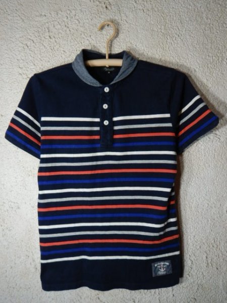 to6119 Rhythm of Life UNITED ARROWS ユナイテッド アローズ 半袖 マルチ ボーダー デザイン ポロシャツ 人気 送料格安拍卖