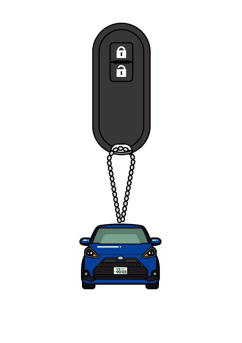 【ナンバープレート入れ】トヨタ シエンタ風キーホルダー・ブルーメタリック拍卖