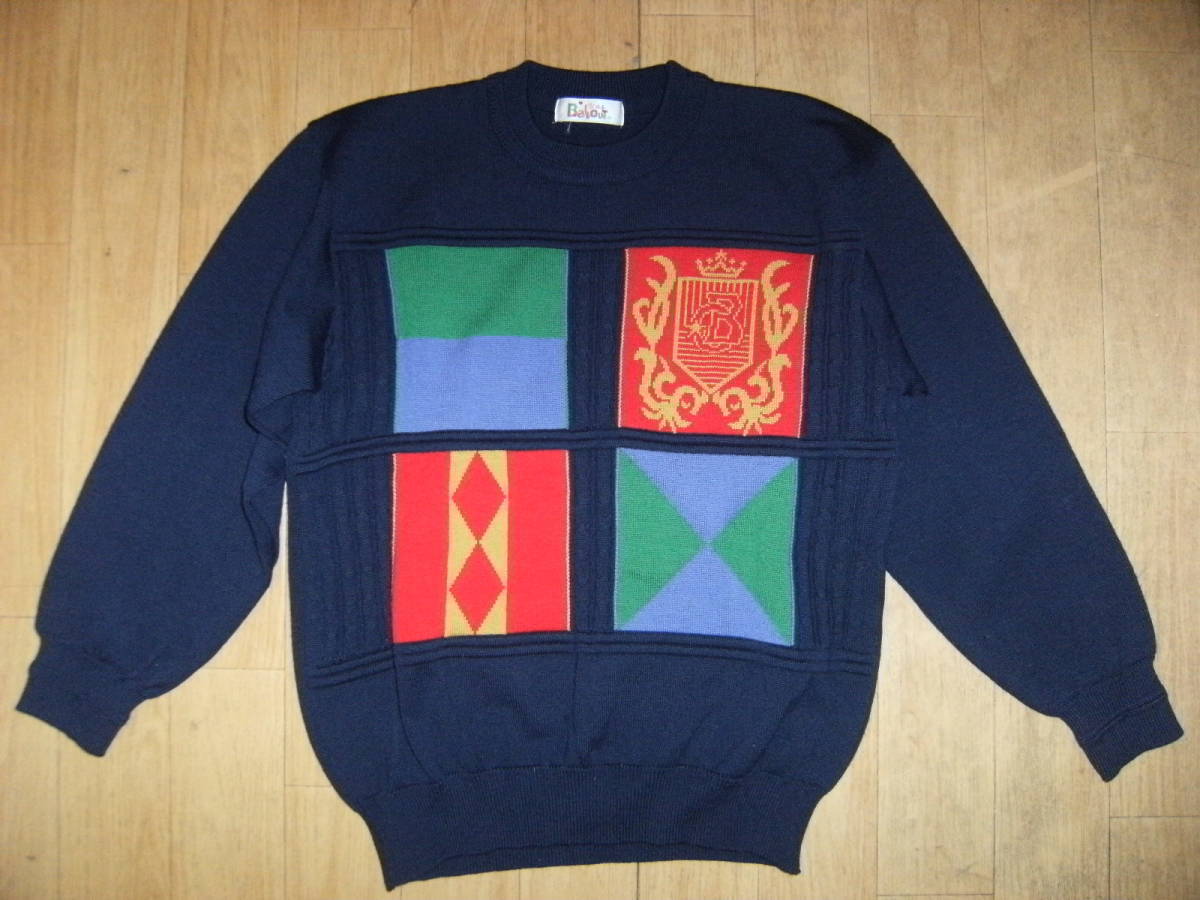 昭和レトロ★80年代★日本製★ボヘミアン モータウン ヒッピー 長袖セーター ニット★ディスコ ヤンキー 暴走族 ホスト 不良 ヤクザ 旧車拍卖