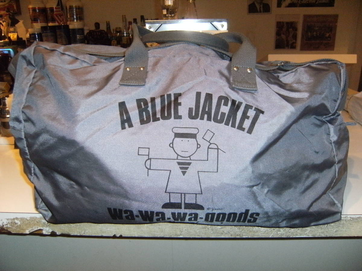 昭和レトロ★日本製★80年代★当時物 原宿系 A BLUE JACKET WA-WA-WA-GOODS ボストンバック スポーツバッグ★客船 船 水兵 船乗 セーラーズ拍卖