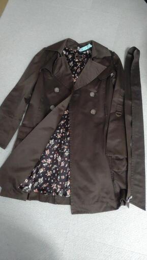 *クリーニング済*iori*ガーリートレンチコート*焦げ茶*拍卖