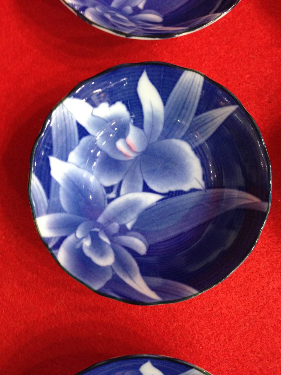 昭和レトロ_蘭紋様 小鉢 7客 美品!_0585拍卖