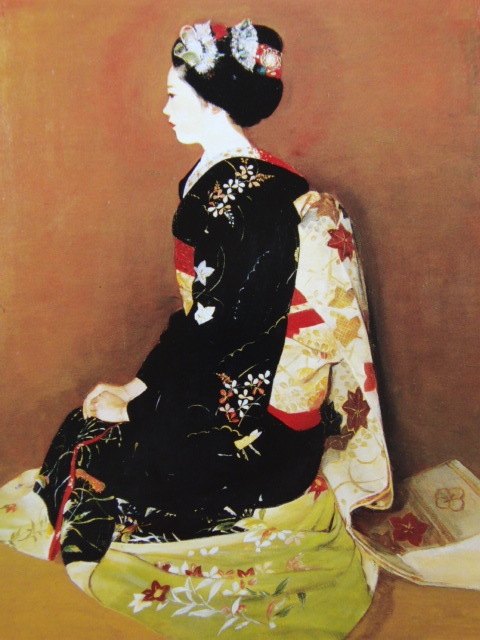 鬼頭鍋三郎、【祭りの日】、希少な画集画、新品高級額 額装付、状態良好、送料無料、絵画 人物画拍卖