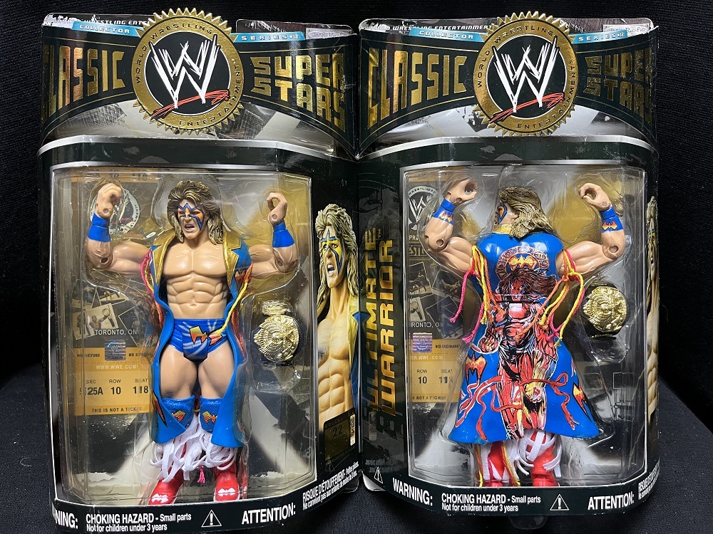 JAKKS:WWE Classic Superstars Series 12 アルティメット・ウォリアー フロントver.&バックワードver. w/ベルト(未開封品)拍卖