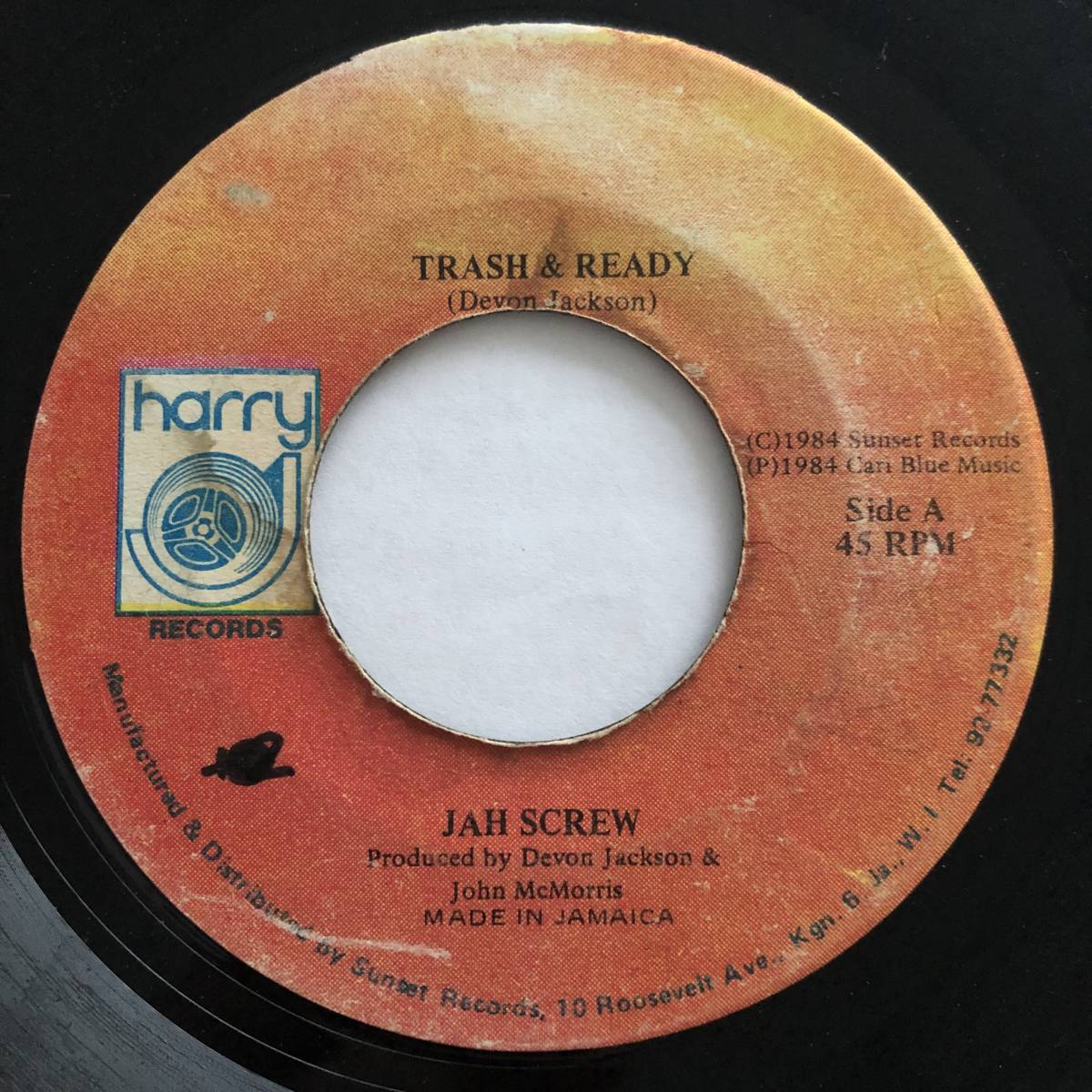 試聴 / JAH SCREW / TRASH&READY /Answer Riddim/harry j Records/Reggae/Dancehall/'84/big hit !!/7inch/793拍卖