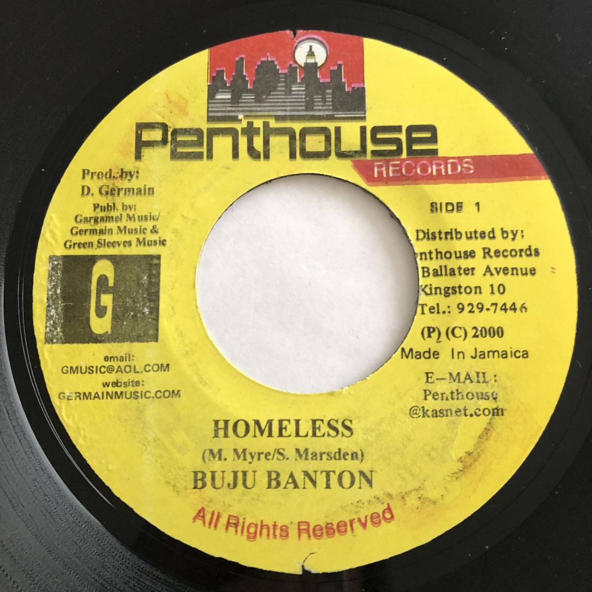 試聴 / BUJU BANTON / HOMELESS /Penthouse/Reggae/Dancehall/'00/big hit !!/7inch/800拍卖