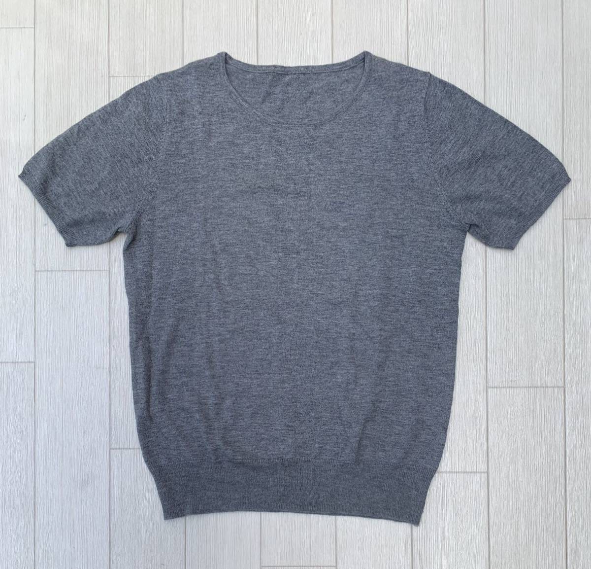 GRACE CLASS アンゴラカシミヤ混 半袖ニット【36】グレー グレースクラス拍卖