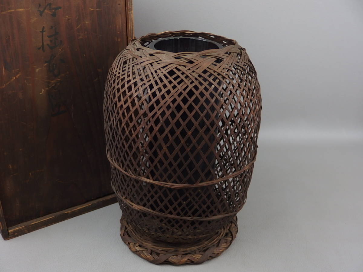 【骨董・茶道具】★古い 竹製★★竹編籠 ej055wb.8 花道 華道拍卖