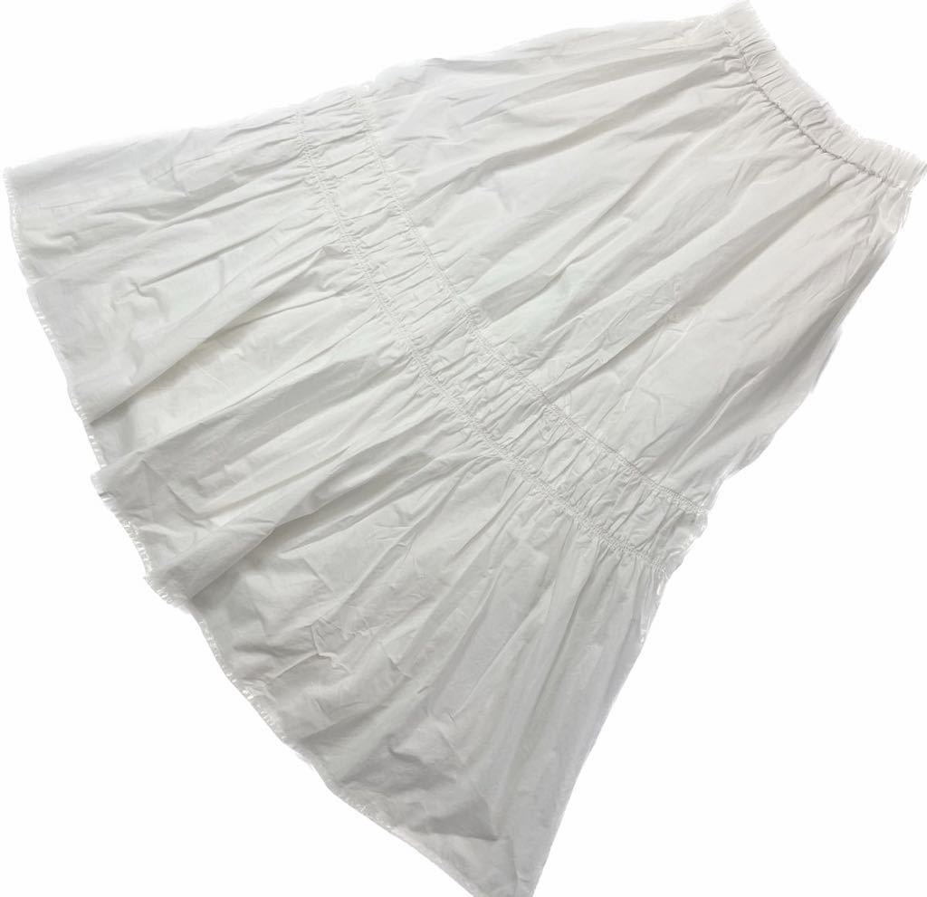 タグ付 美品 ☆ BANANA REPUBLIC 綺麗めスタイル◎ 裏地付 フレア プリーツ ロングスカート ホワイト ホワイト バナナリパブリック■JS479拍卖