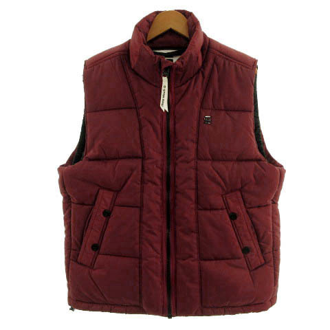 ジースターロウ G-Star RAW ジャケット ベスト ジップアップ ロゴプレート 中綿入り エンジ ボルドー M メンズ拍卖