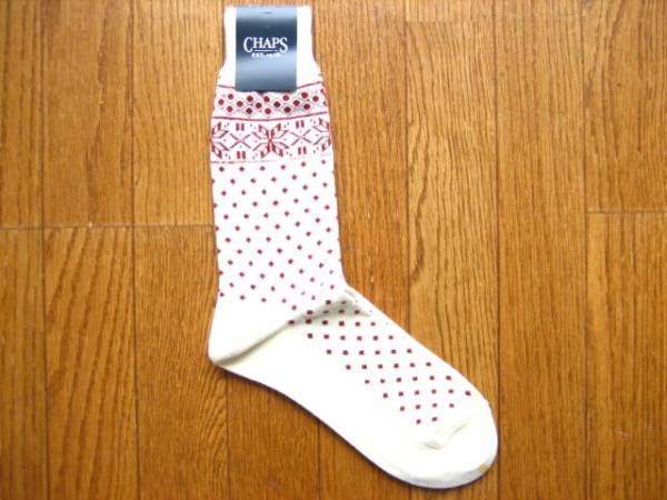 即決新品 / CHAPS / Ralph Lauren / ラルフローレン / 靴下 / 薄クリーム / 25~27cm / 日本製 / 送料無料拍卖