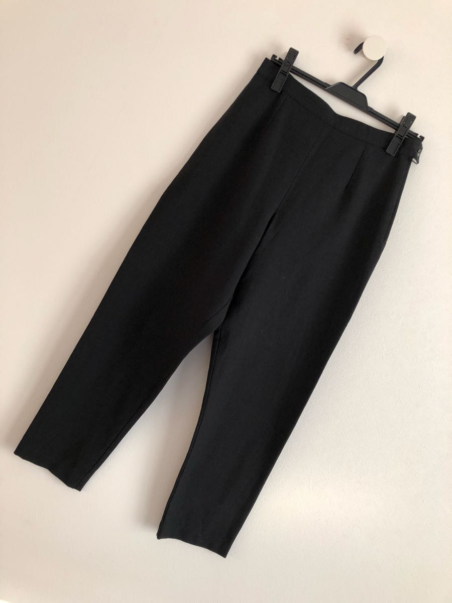 マックスマーラ姉妹ブランド イタリア製MARINA RINALDIマリナリナルディブラックリネン混パンツ サイズ:17拍卖