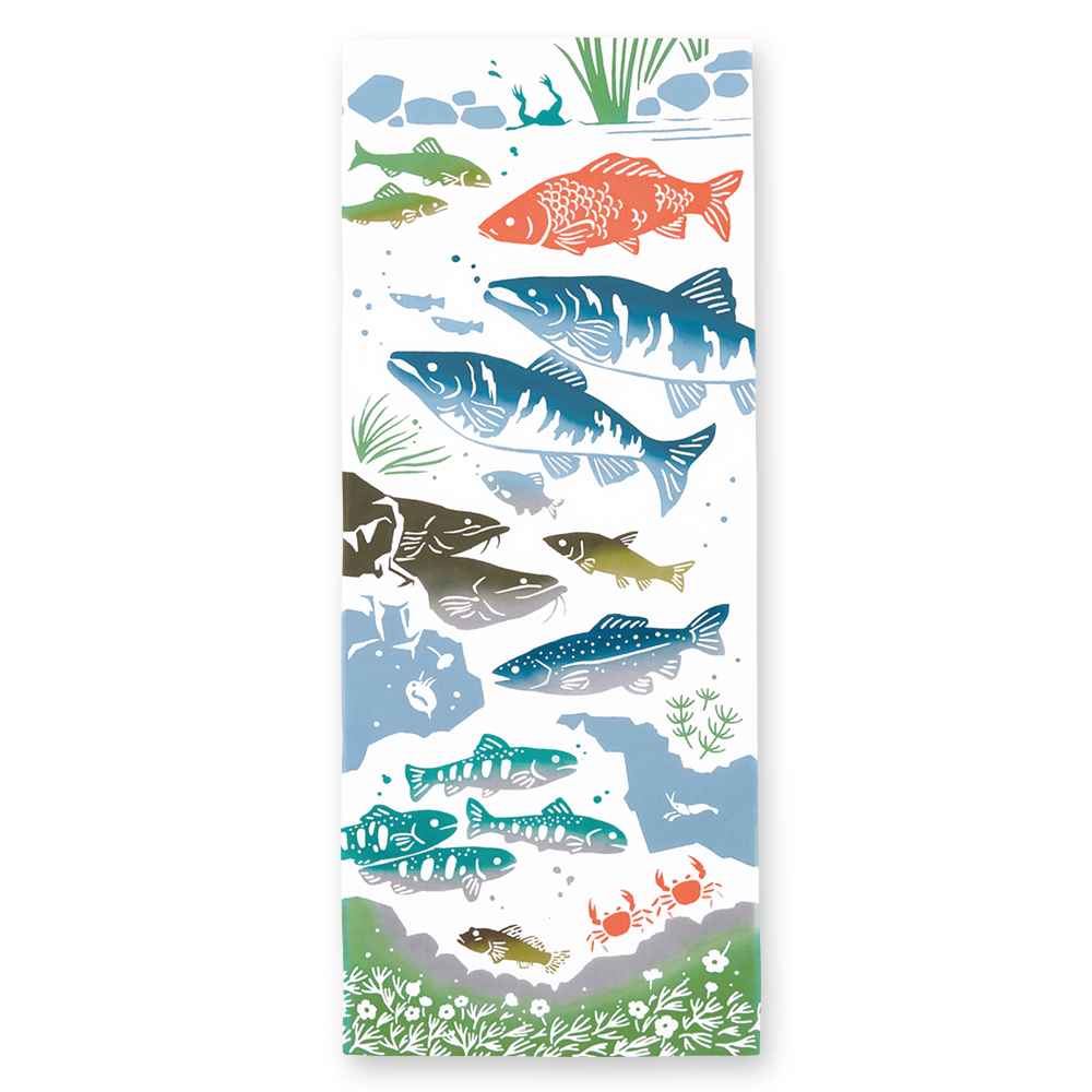 日本手ぬぐい 和柄 おしゃれ 淡水魚 生き物 kenema 注染 手拭い メール便対応拍卖