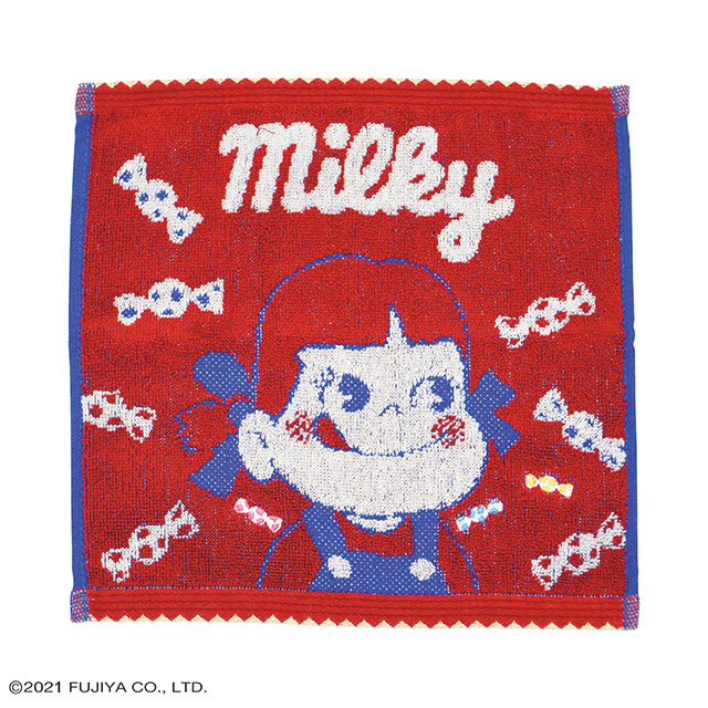 Peko&Poko ペコちゃん ミルキーキャンディ ミニタオル 抗菌防臭加工 25×25cm ハンドタオル ネコポス ポイント消化拍卖