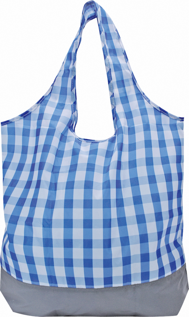 リフレクター素材の夜道で安心エコバッグ Lサイズ BLUE CHECK PASSO パターン ショッピングバッグ マイバッグ拍卖