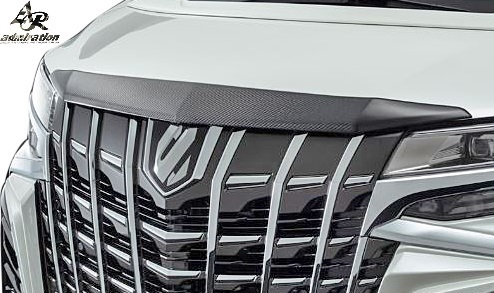 【M’s】TOYOTA 後期 30 アルファード (H30.01-) ADMIRATION Belta フードトップスポイラー / FRP+カーボン アドミレイション エアロ 外装拍卖