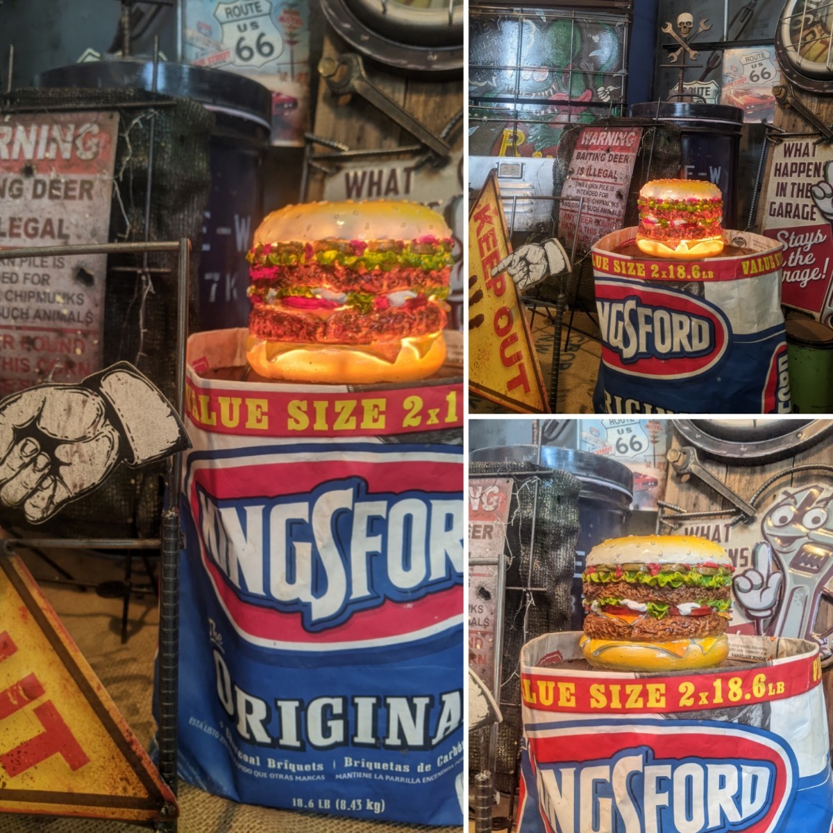 BURGERSスタンドランプ アメリカンダイナー バーガーランプ 電飾看板 #ハンバーガー屋 #店舗什器 自立式看板 キッチンカー アメリカン雑貨 拍卖