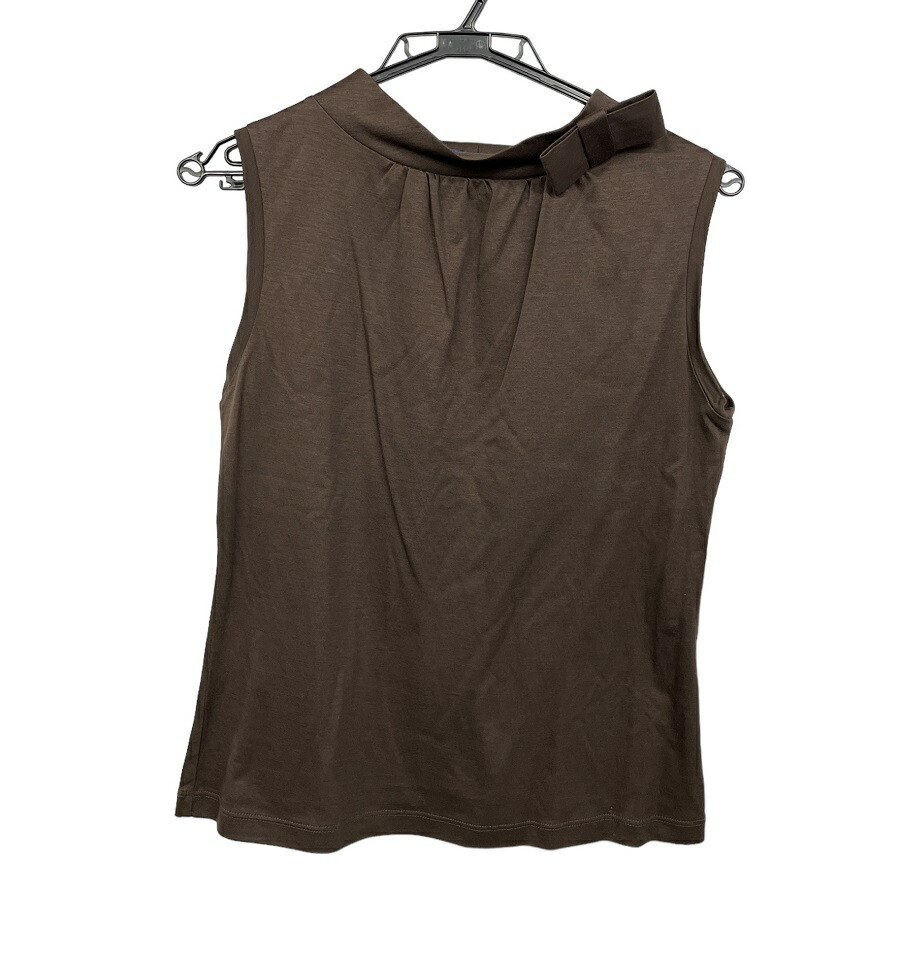 エムズグレイシー トップス ノースリーブ ダークブラウン カットソー レディース 40 M’S GRACY リボン 【中古】拍卖
