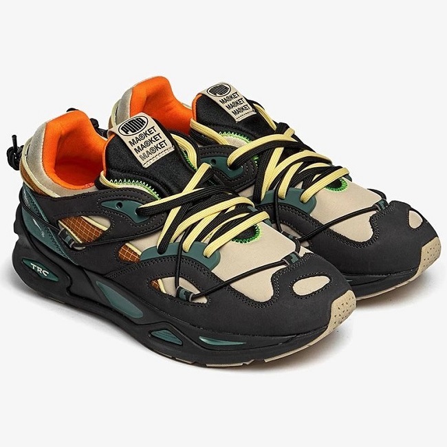 プーマ マーケット コラボ トライノミック ブレイズ 22cm 定価15400円 ブラック系 黒 TRC Blaze MARKET スニーカー拍卖