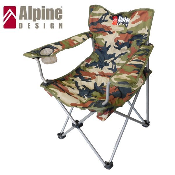 アルパインデザインAlpineDESIGN 折りたたみチェア カモフラ総柄 アウトドア キャンプ スポーツ /カーキ ※IW3329023拍卖