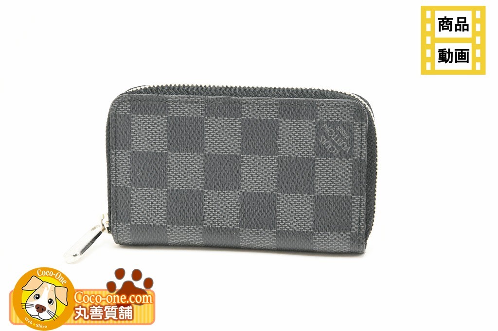 ルイヴィトン ジッピー コインパース ダミエ グラフィット N63076 内部汚れ 中古品 程度AB 送料無料 動画 Youtube拍卖