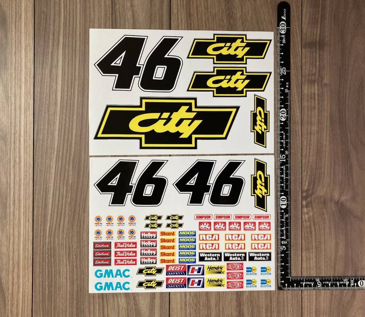 送料無料 RC Days Of Thunder CITY シティー ステッカー デカール セット 210mm x 297mm拍卖