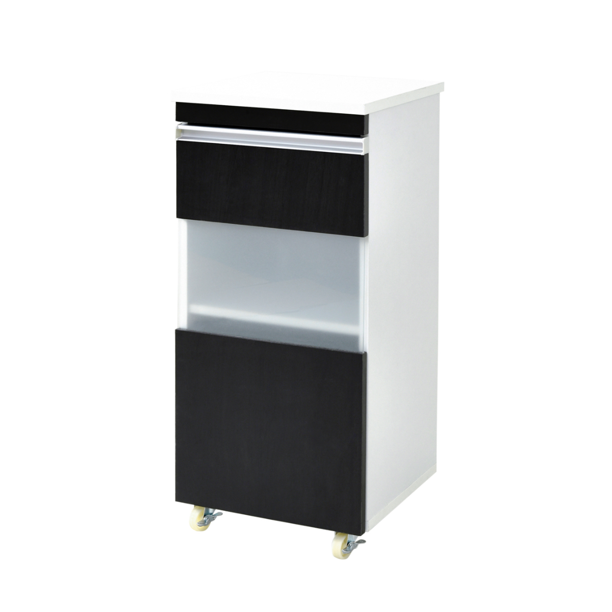 隙間ミニキッチンシリーズ キャビネット 幅40 高さ90 ホワイト×ダークブラウン拍卖