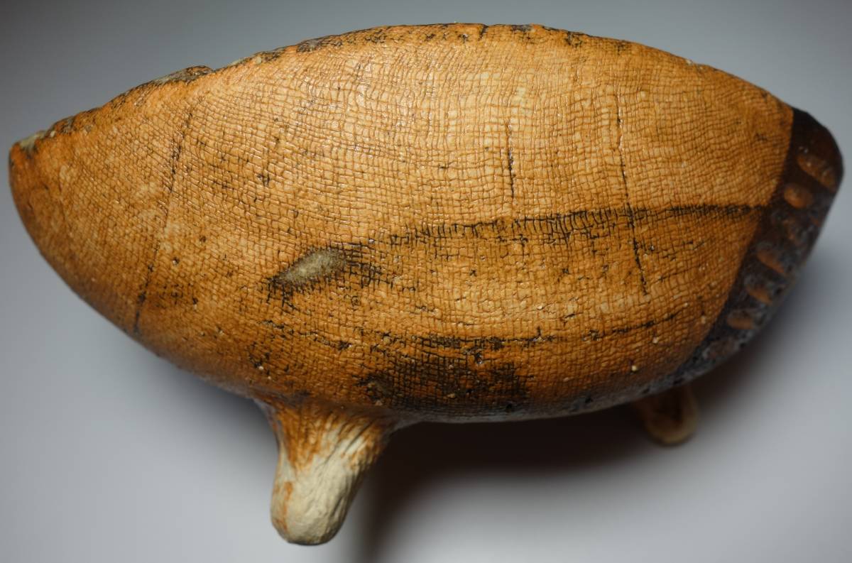 The Modern Ceramics現代陶芸 VERYGOOD 三エンジン(Three Engines)噴射 宇宙船着陸 極上布目 楕円形 盆栽鉢 岩元陶房拍卖