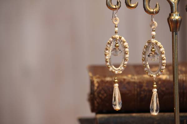 ◆新入荷◆ハンドメイドパール・クリスタルカギ針ピアス拍卖