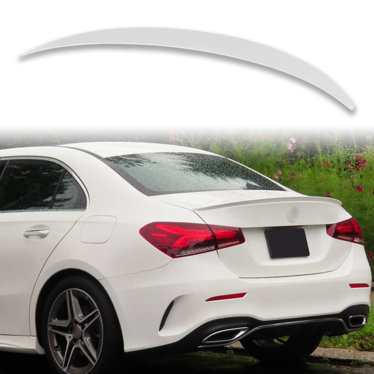 純正色塗装済 ABS製 トランクスポイラー メルセデスベンツ用 Aクラス V177用 Aタイプ ポン付け カラーコード:149 QTS-51300拍卖