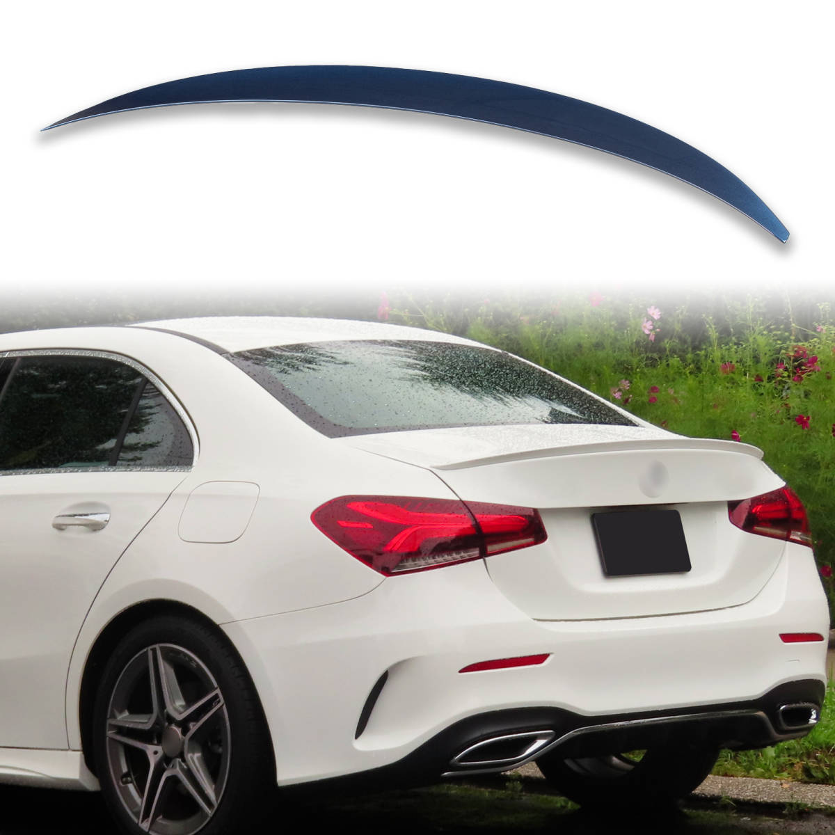 純正色塗装済 ABS製 トランクスポイラー メルセデスベンツ用 Aクラス V177用 Aタイプ ポン付け カラーコード:667 QTS-51300拍卖