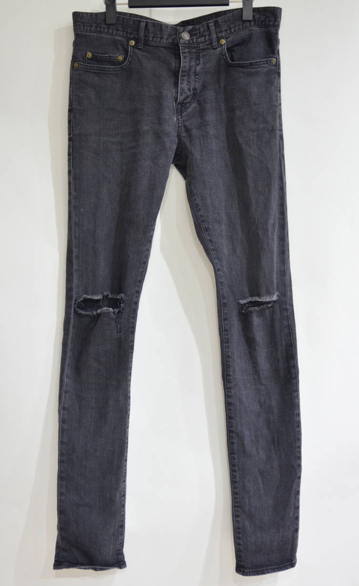 SAINT LAURENT PARIS サンローランパリ 膝 クラッシュ ストレッチ デニム Y-222839拍卖