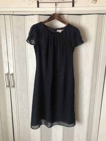 ◆Rifanne/リファンネ /東京ソワール/ドット/半袖シフォンワンピース/未着品◆op拍卖