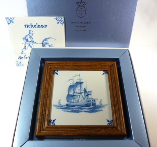 〆 オランダ マッカム焼き ロイヤル マッカム タイル 壁掛け 壁飾り 〆 Royal Tichelaar Makkum Holland ロイヤルマッカム Netherlands拍卖