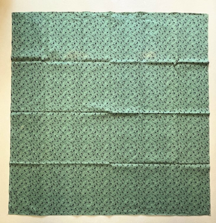 花とら●リサイクル風呂敷 綿 未使用品 緑 波 115cm 230405拍卖