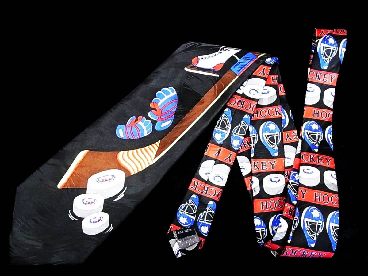 ☆♪★LA3196新品【アイスホッケー】シルク100%♪ネクタイ★拍卖