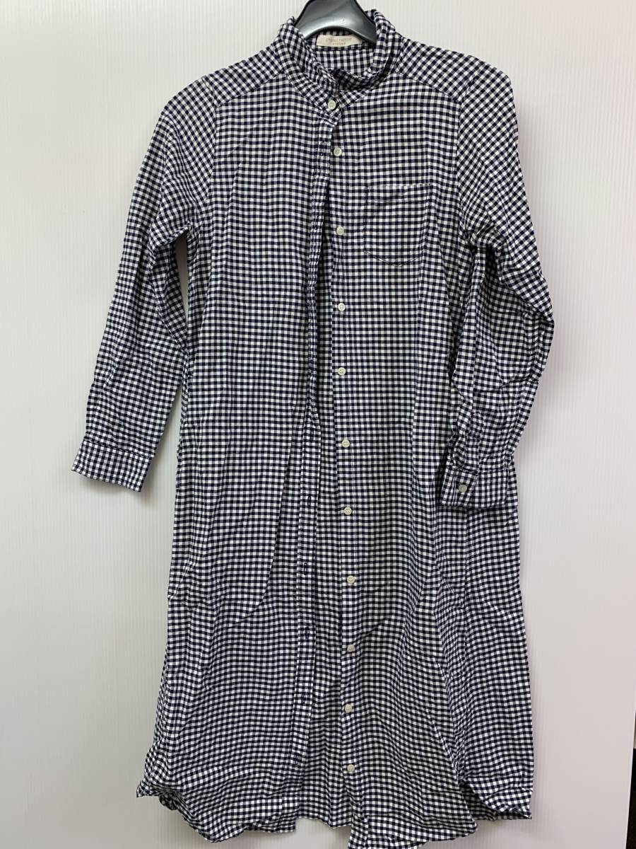y805★chocol raffine robe 長袖チェック柄ロングシャツ サイズM★春拍卖