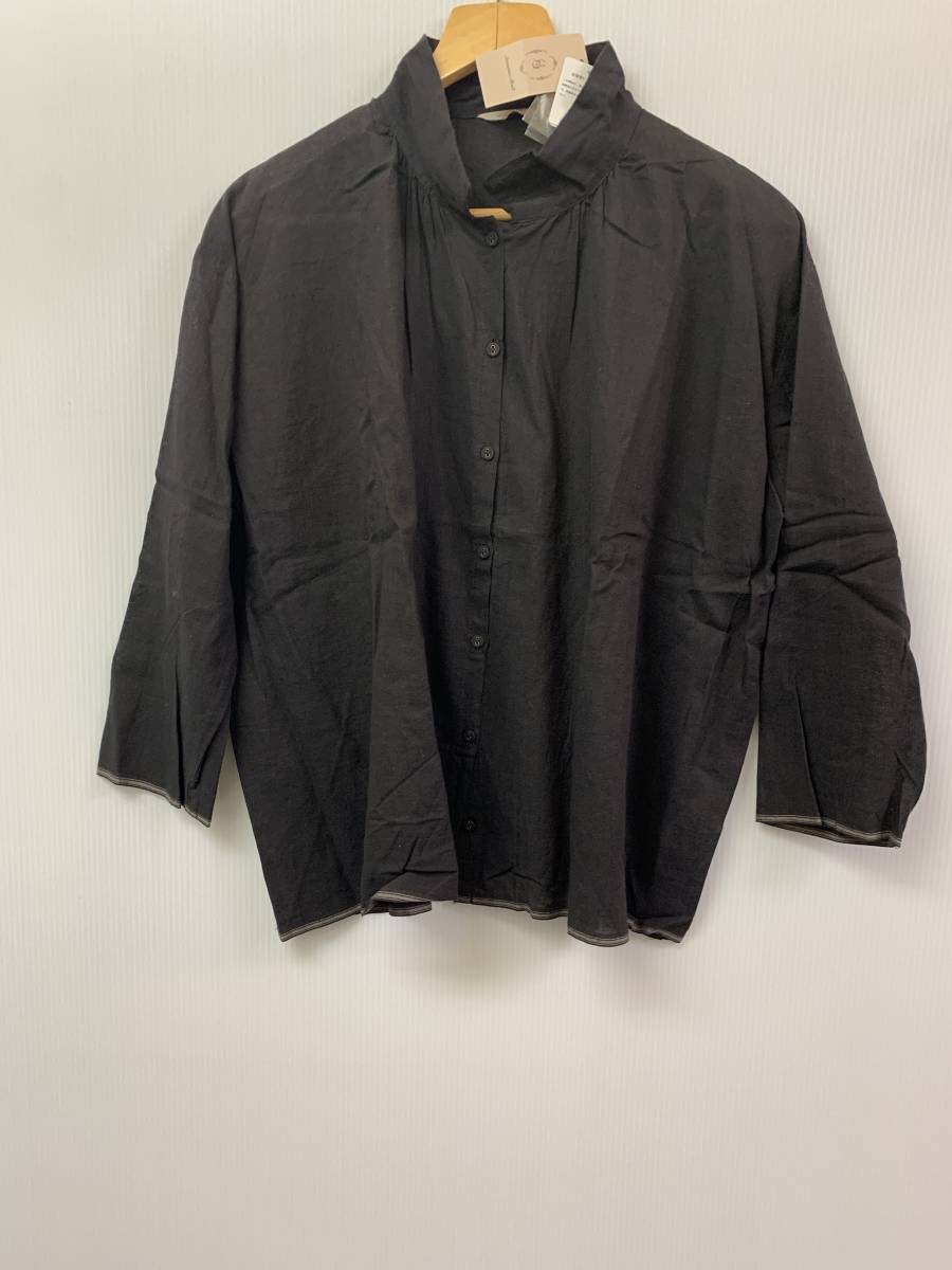 w599★samansa mos2  タグ付耳付きギャザーシャツ  サイズF★春拍卖