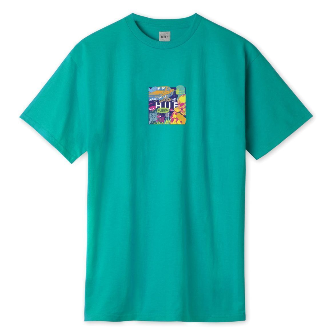 HUF Comic Box Logo T-Shirt Quetzal Green S Tシャツ拍卖