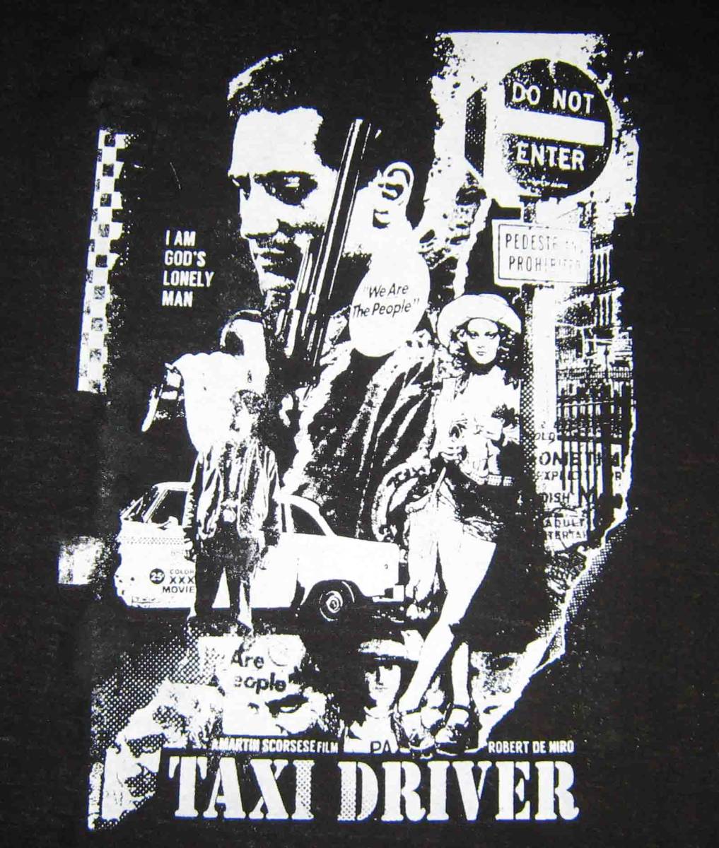 タクシードライバー Taxi Driver Tシャツ ■ 黒地に白 M .L.XL .3Lの4サイズから選べます。拍卖